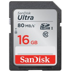 Карта памяти Sandisk SDHC Ultra class 10 80 Mb/s SDSDUNC-016G-GN6IN SDHC 16 Гб